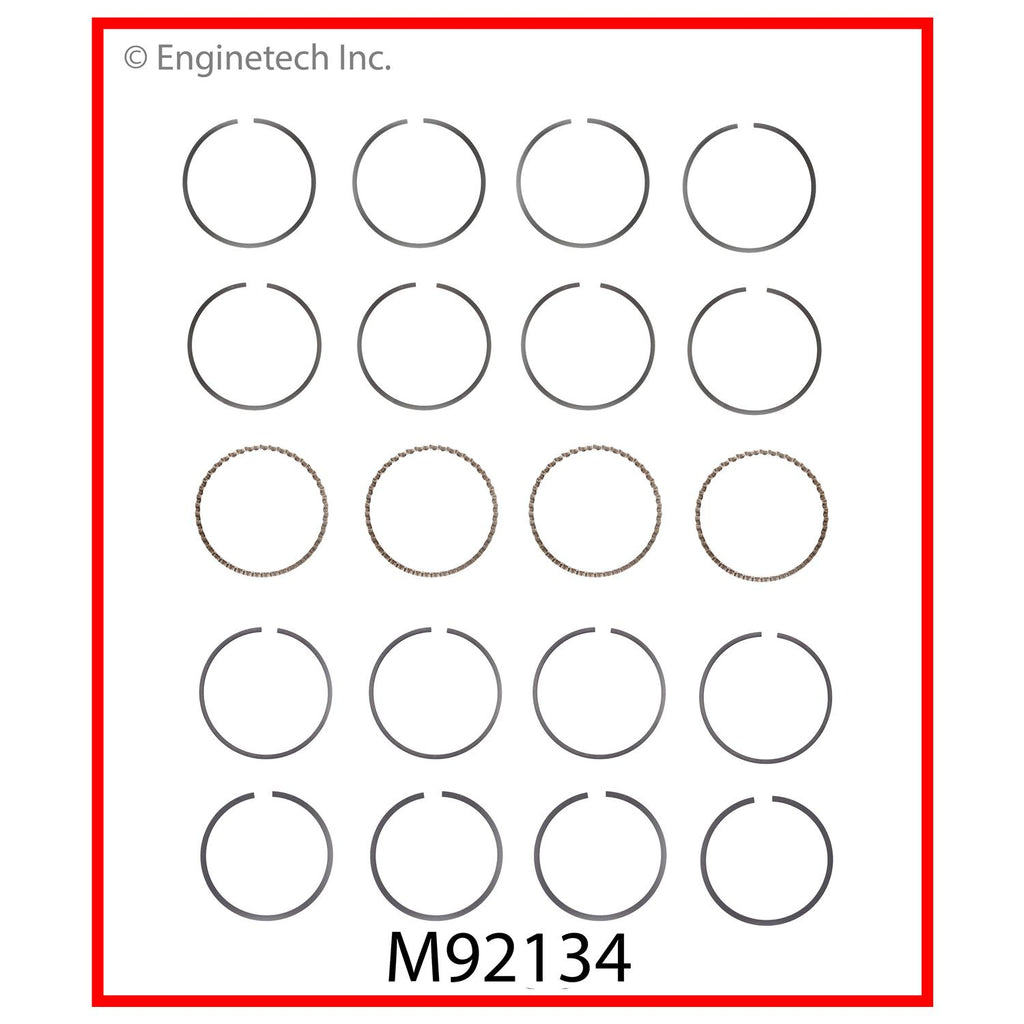 Enginetech M92134-STD Engine Premium Piston Ring Set for Buick and Chevrolet Vehicles