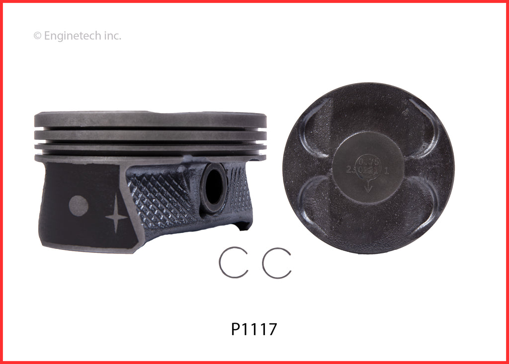 Enginetech P1117(6).50 Engine Piston Set Without Rings for Chrysler and Dodge Vehicles