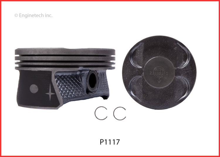Enginetech P1117(6).50 Engine Piston Set Without Rings for Chrysler and Dodge Vehicles