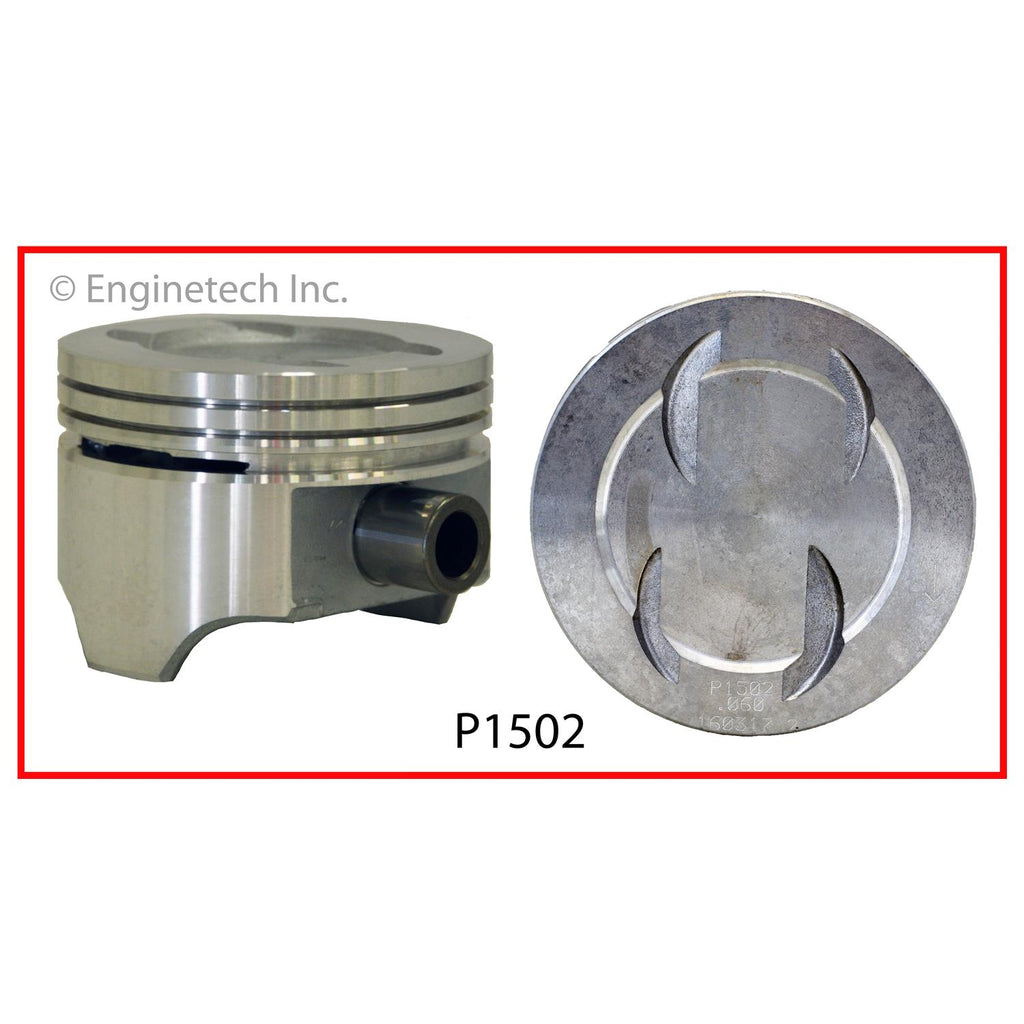 Enginetech P1502(8)030 Engine Piston Set Without Rings for Ford 1963-1970 Models