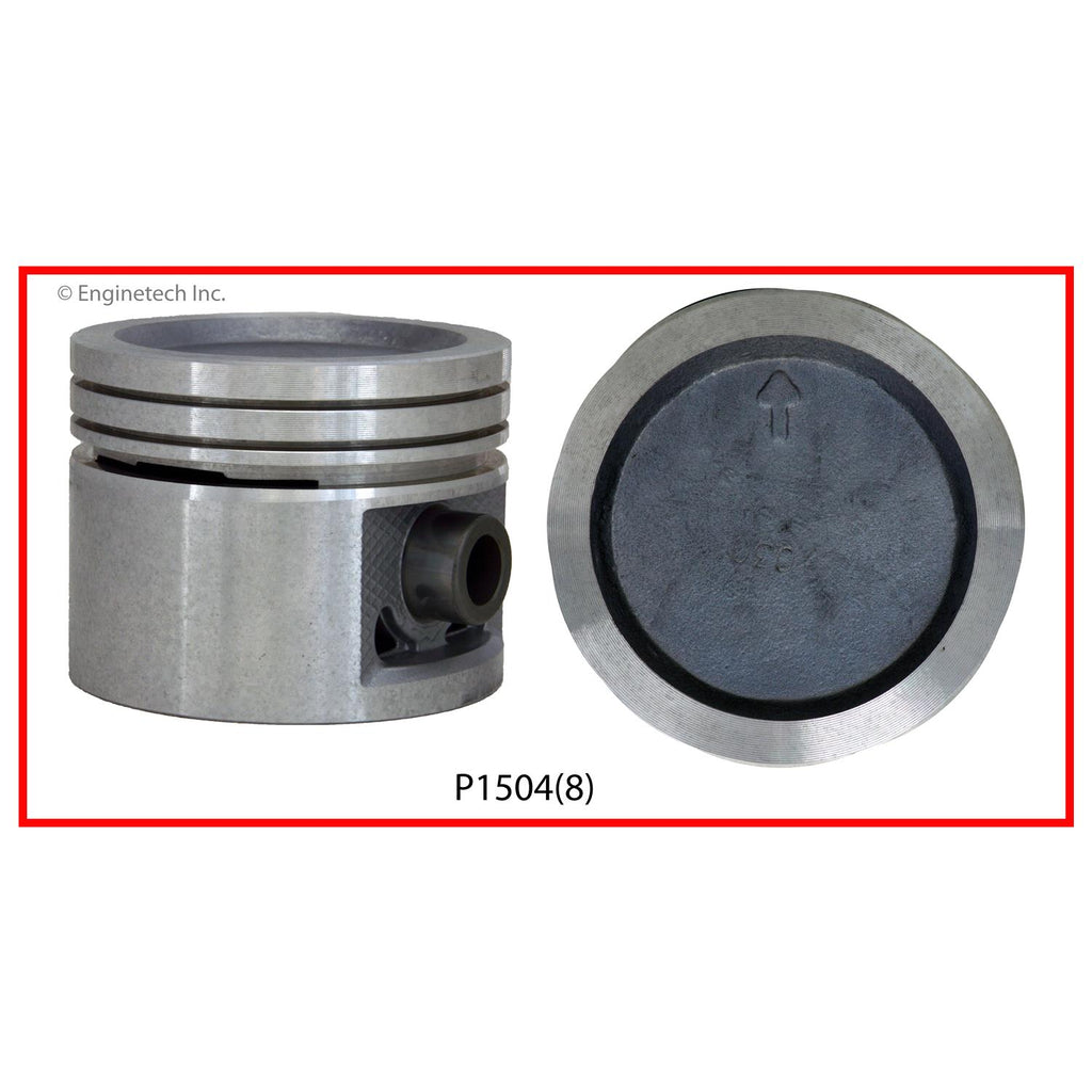 Enginetech P1504(8)030 Engine Piston Set Without Rings for Buick and Jeep Models