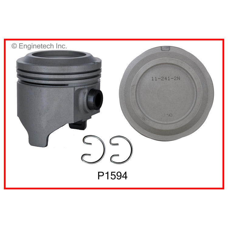 Enginetech P1594(4).50 Engine Piston Set Without Rings for Toyota 4Runner, Celica, Corona, and Pickup