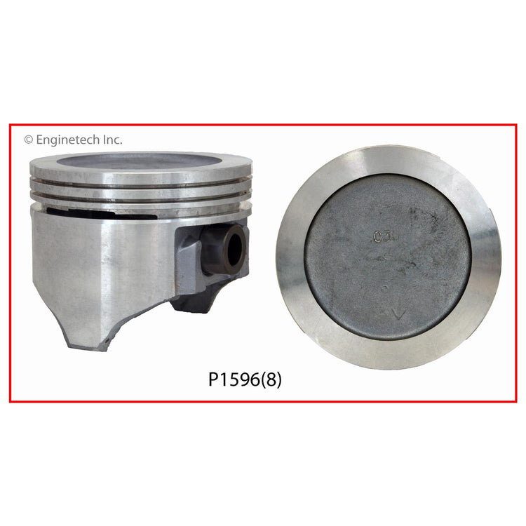 Enginetech P1596(8)030 Engine Piston Set Without Rings for 1977-1979 Pontiac and Buick Models