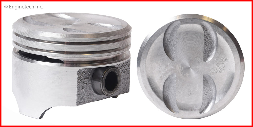 Enginetech Piston Set Without Rings for Chevy, Buick, Cadillac 3.736 in Bore