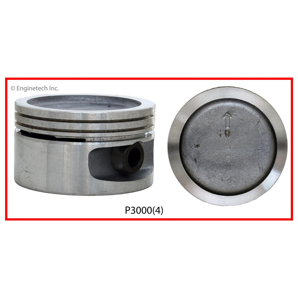 Enginetech P3000(4).50 Engine Piston Set Without Rings for Chevrolet Cavalier and Corsica