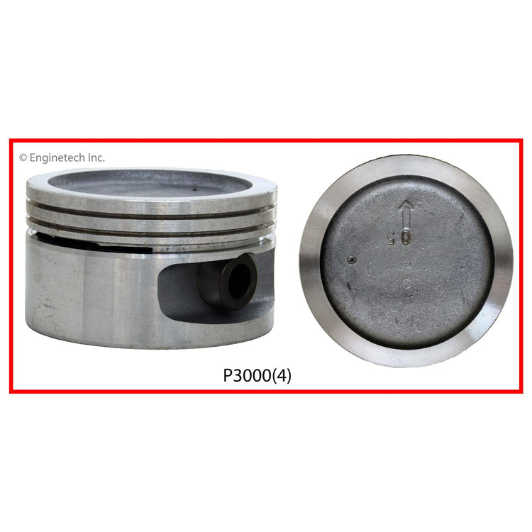 Enginetech P3000(4).50 Engine Piston Set Without Rings for Chevrolet Cavalier and Corsica