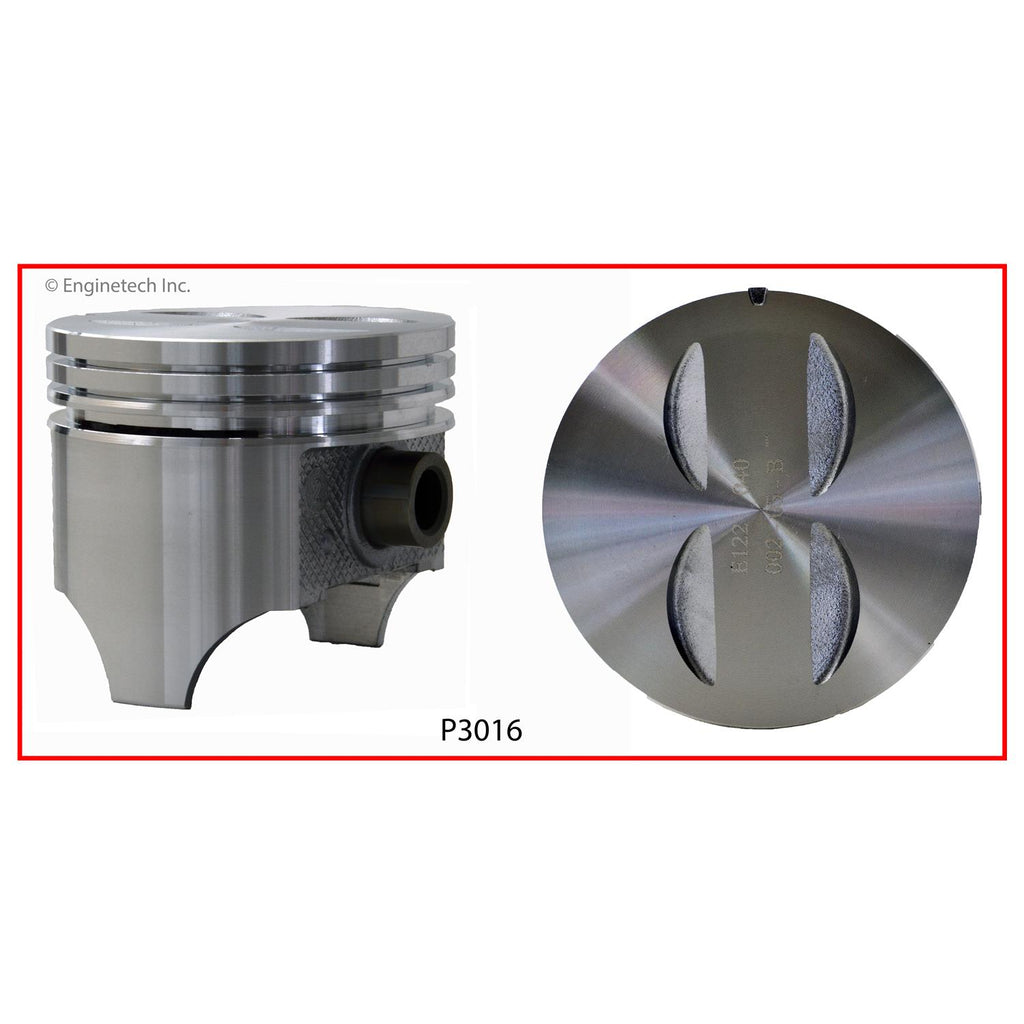 Enginetech P3016(8)030 Engine Piston Set Without Rings for Classic Pontiac Models