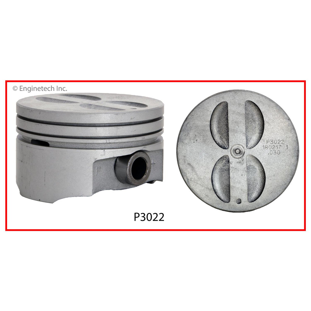 Enginetech P3022(8)030 Engine Piston Set Without Rings for Chevrolet and Buick Vehicles