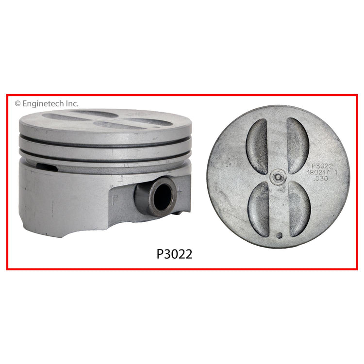 Enginetech P3022(8)030 Engine Piston Set Without Rings for Chevrolet and Buick Vehicles