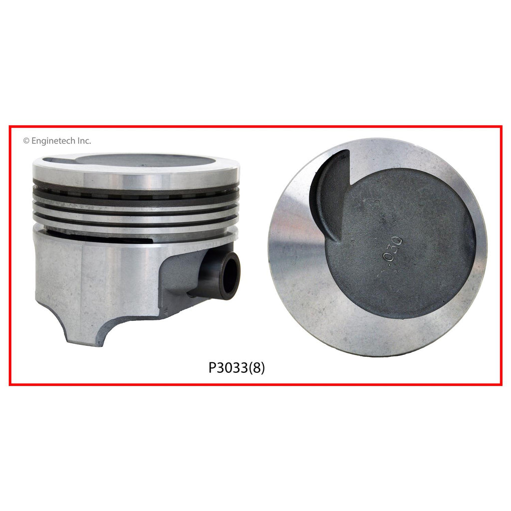 Enginetech P3033(8)030 Engine Piston Set Without Rings for 4.25-Inch Bore Engines