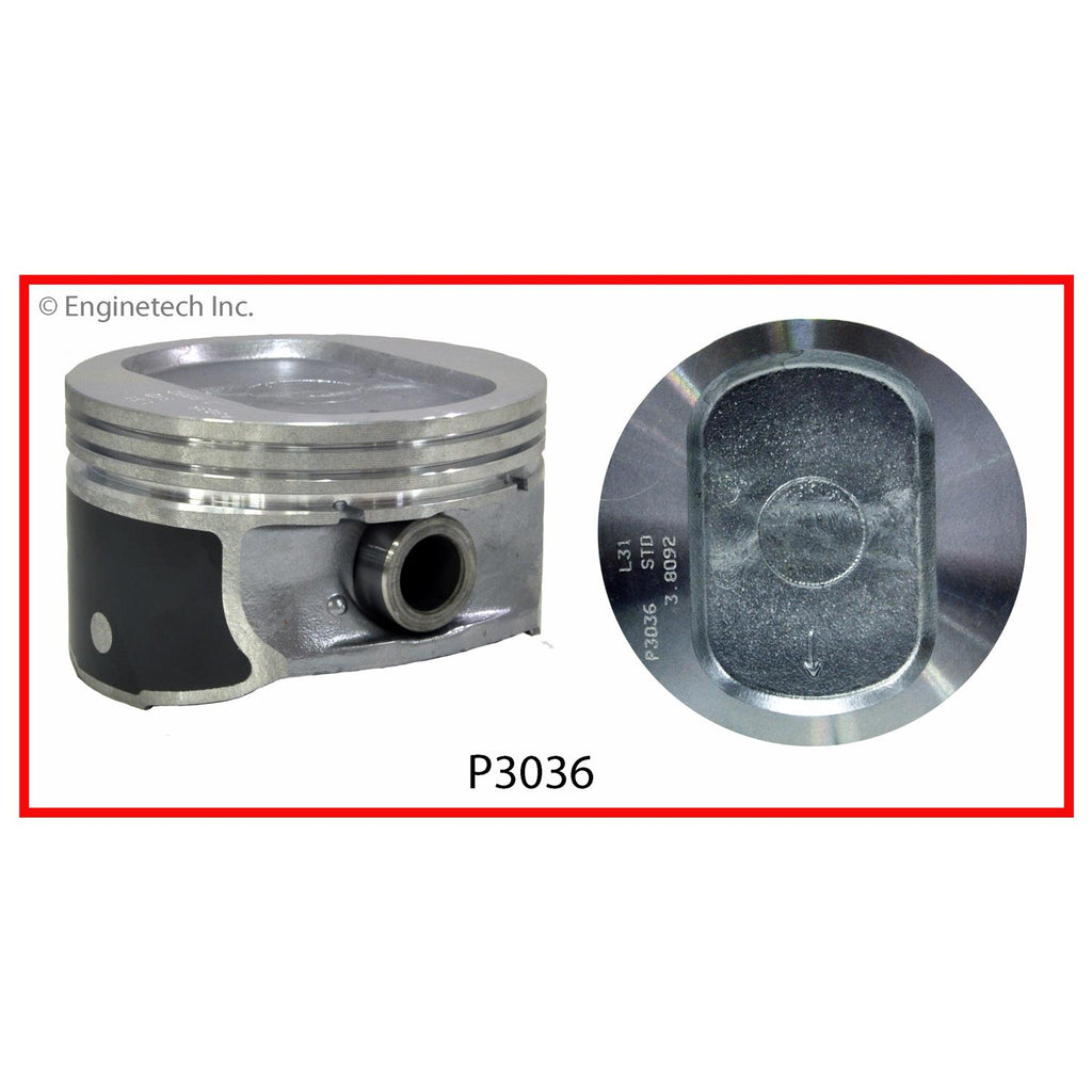 Enginetech P3036(1.75) Engine Single Piston - Without Rings for Ford and Mercury Vehicles
