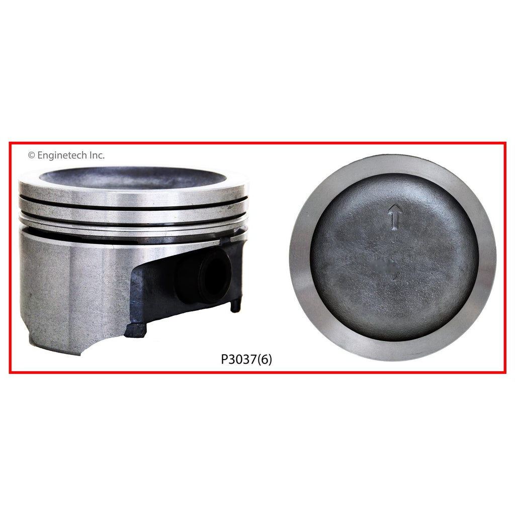 Enginetech P3037(6)STD Engine Piston Set Without Rings for Buick 1993-1995 Models