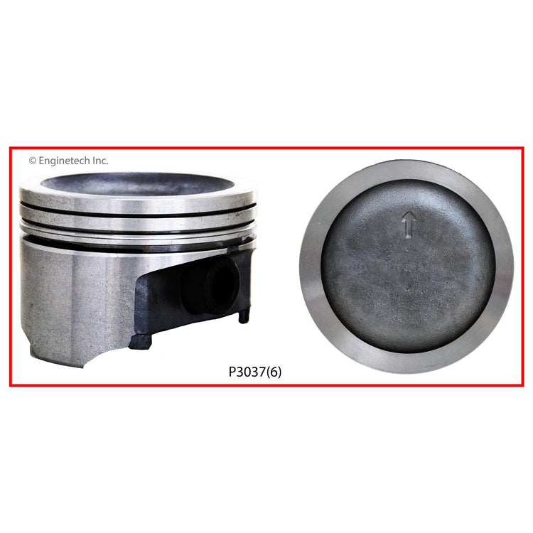 Enginetech P3037(6)STD Engine Piston Set Without Rings for Buick 1993-1995 Models