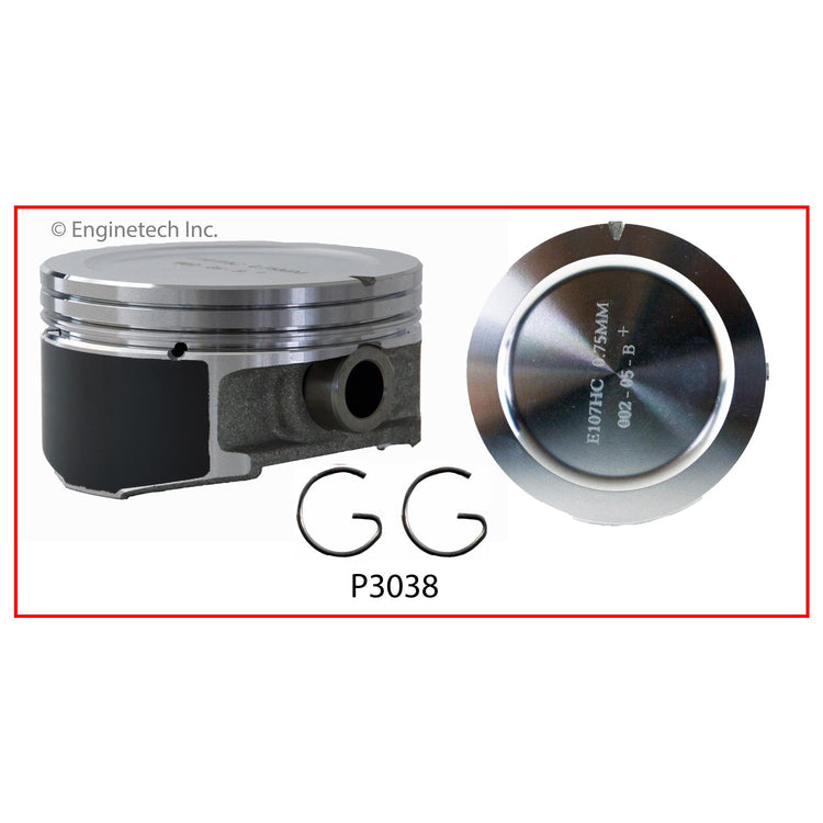 Enginetech Piston Set Without Rings for 2004-2005 Buick, Chevrolet, Pontiac Models