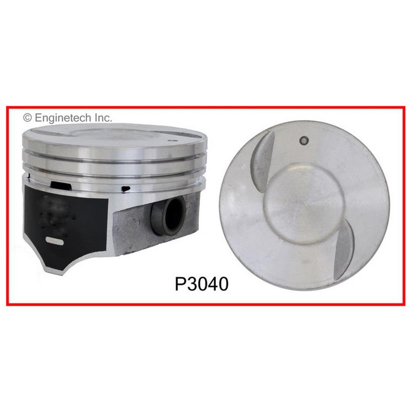 Enginetech P3040(8)040 Engine Piston Set Without Rings for Chevy C1500 and C2500