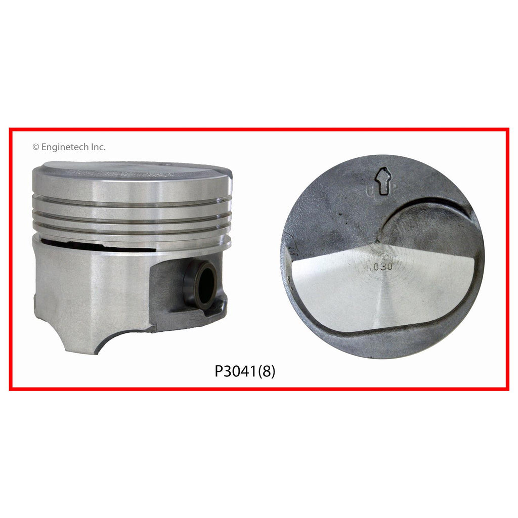 Enginetech P3041(8)040 Engine Piston Set Without Rings for Domestic and Import Engines
