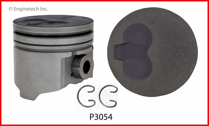 Enginetech P3054(8)020 Engine Piston Set Without Rings for 4.055-inch Bore