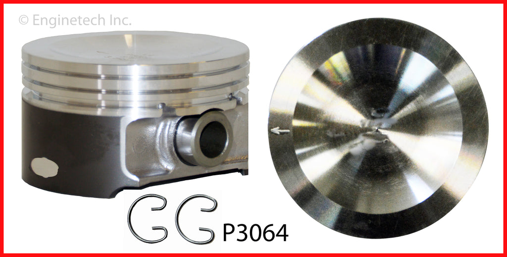 Enginetech P3064(8)STD Engine Piston Set Without Rings for Ford E-150 and F-150 Models