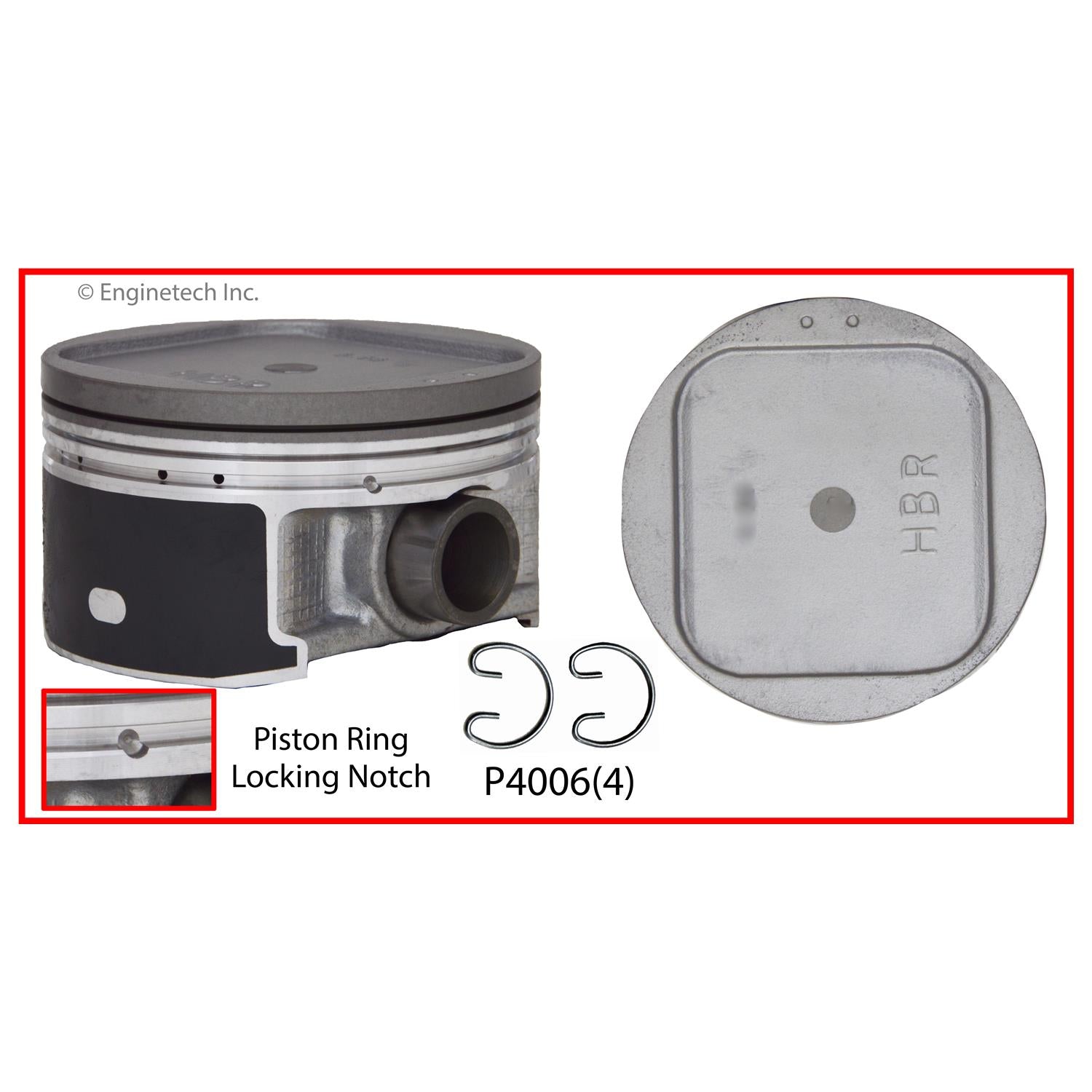 Enginetech P4006(4)STD Engine Piston Set Without Rings for Subaru and ...
