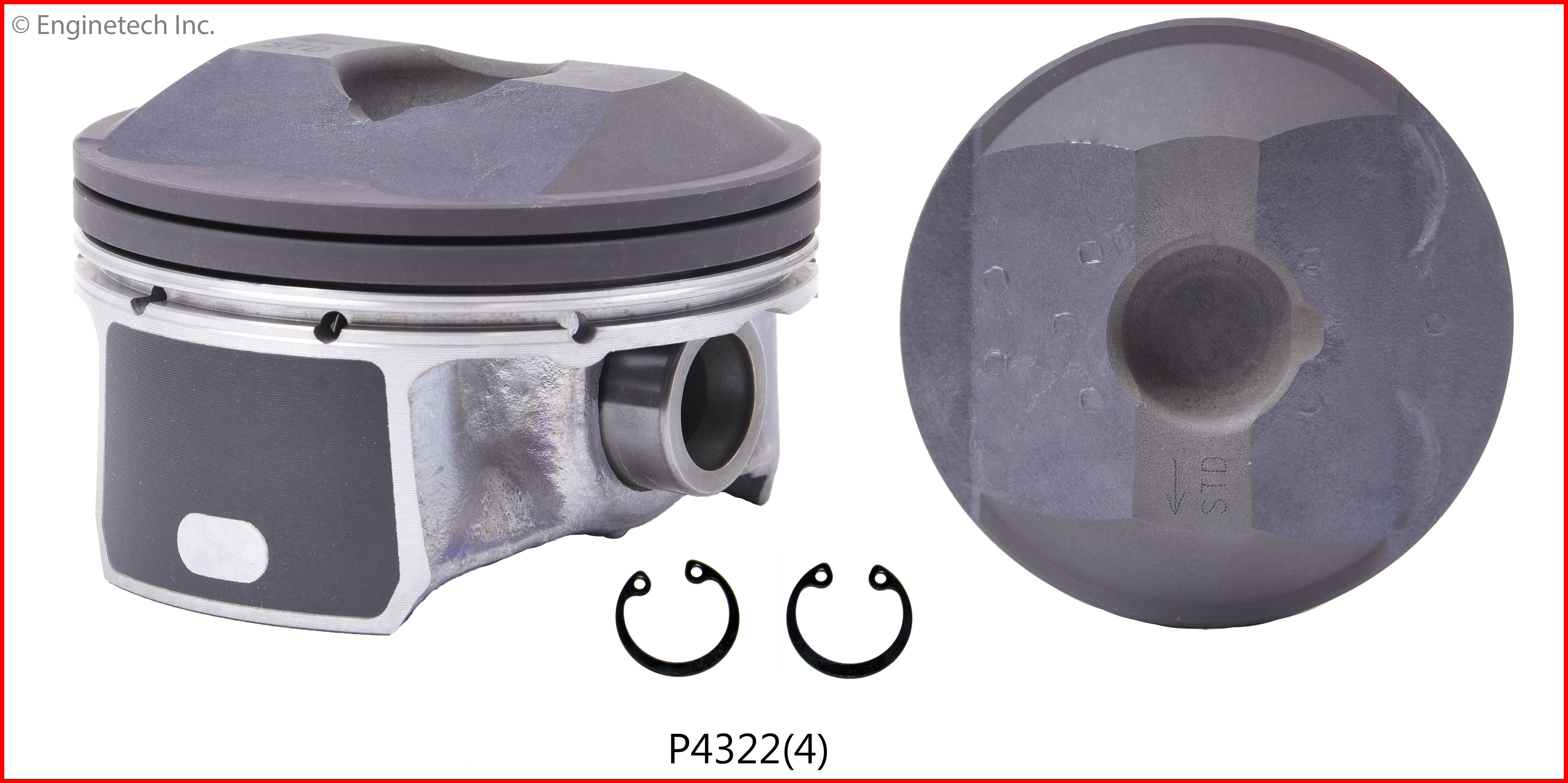 Enginetech P4322(4)STD Engine Piston Set Without Rings for Mazda Vehic ...