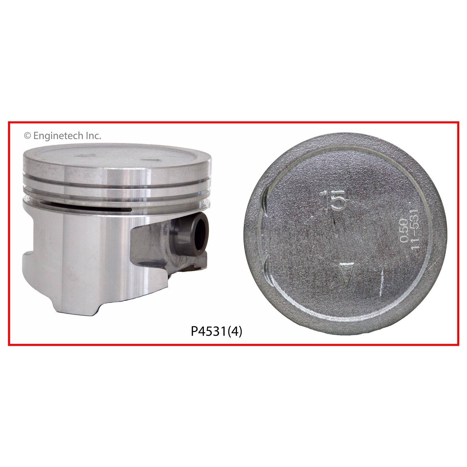 Enginetech P4531(4).50 Engine Piston Set Without Rings for Dodge, Plym ...