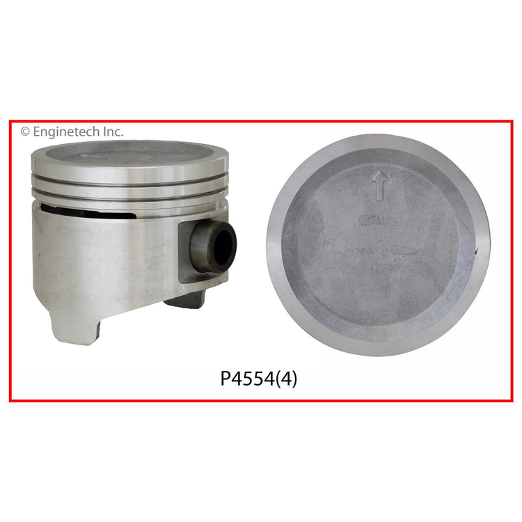 Enginetech P4554(1)STD Engine Single Piston Without Rings for 1988-1989 Isuzu Impulse