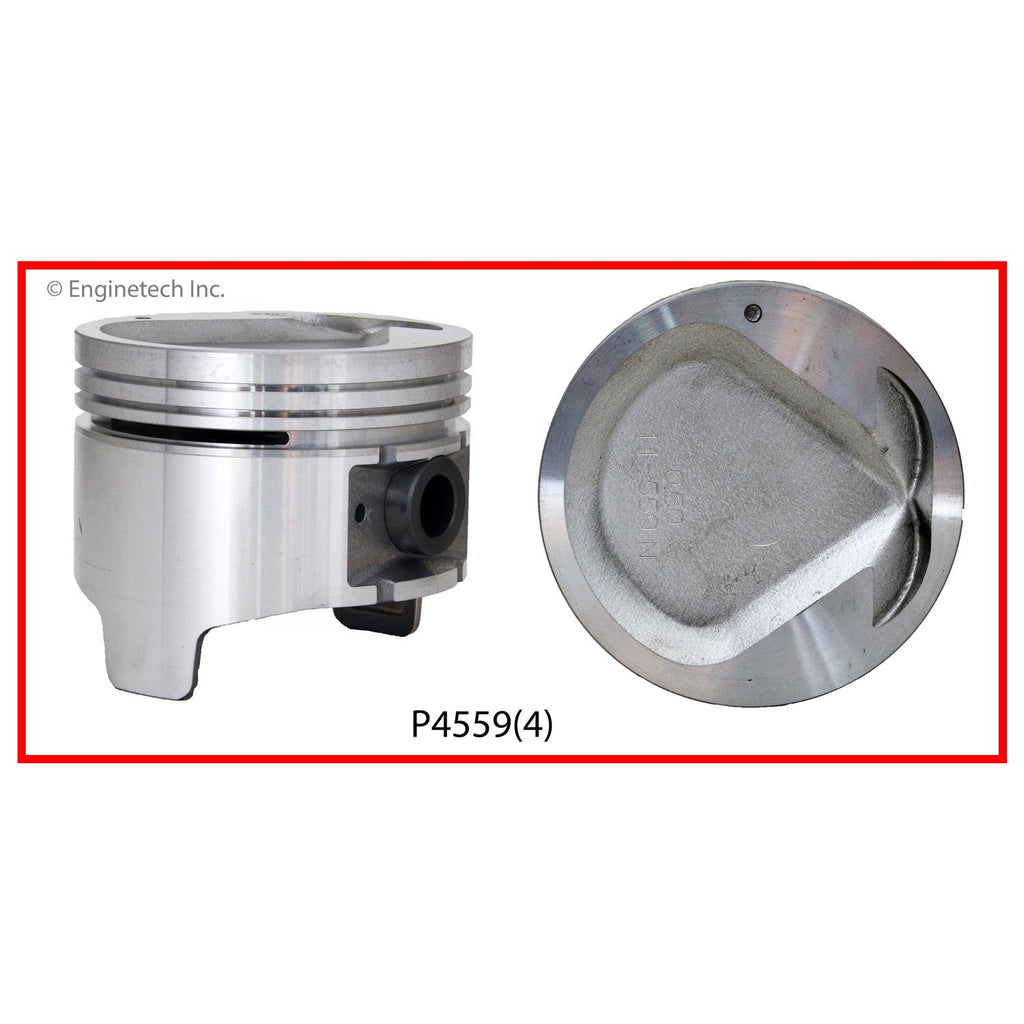 Enginetech P4559(4).50 Engine Piston Set Without Rings for Isuzu and Honda SUVs