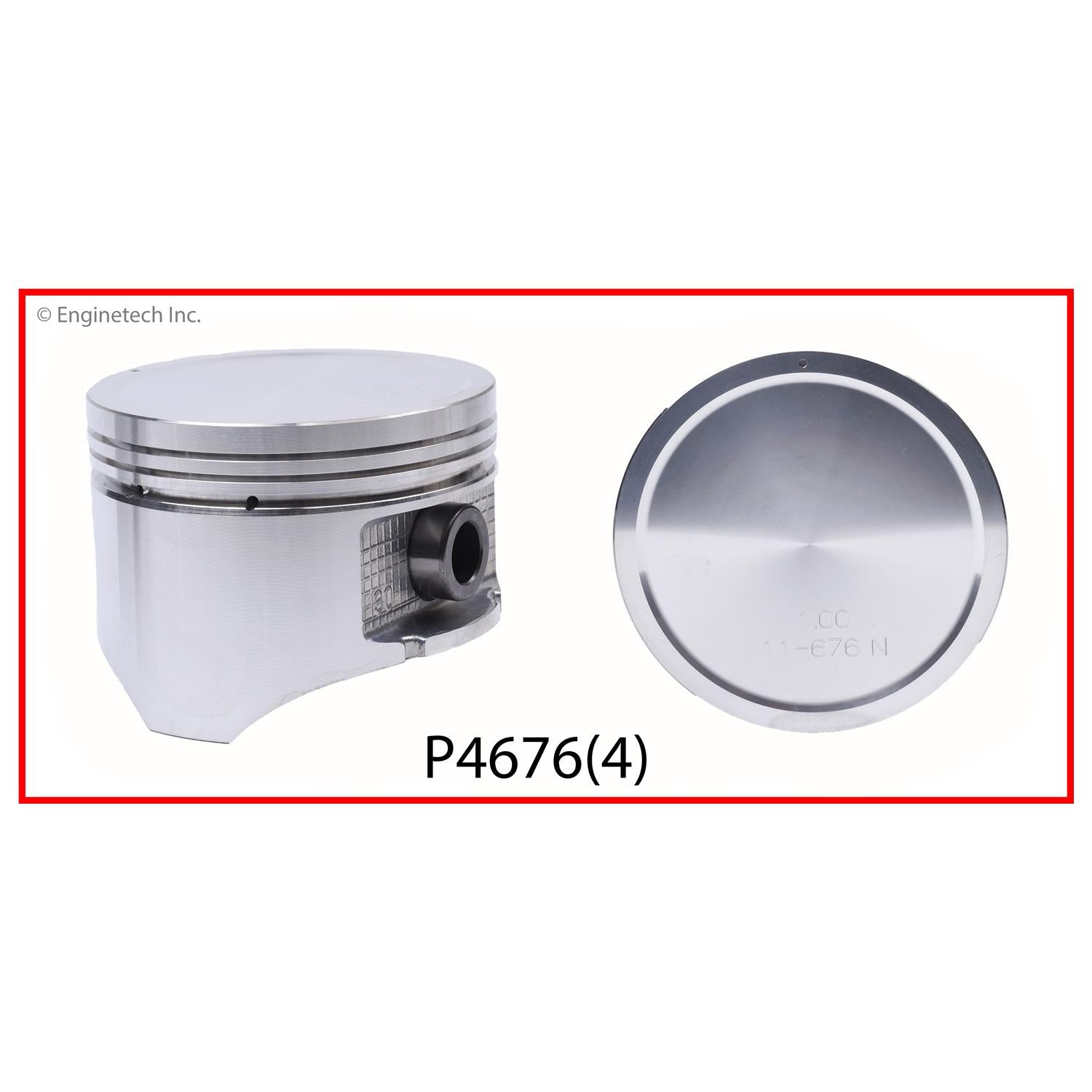 Enginetech P4676(4).50 Engine Piston Set Without Rings for Nissan D21 ...