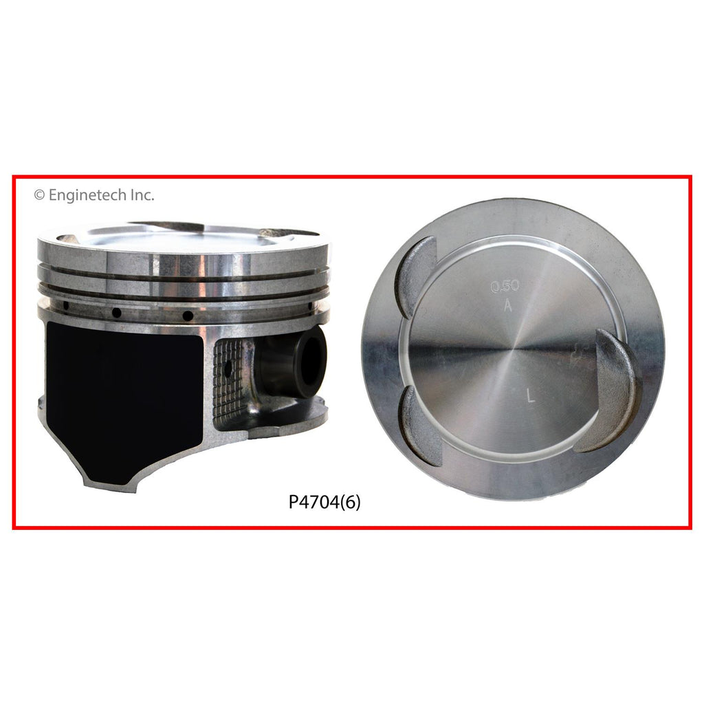 Enginetech P4704(6)STD Engine Piston Set Without Rings for Mazda MPV 1994-1998