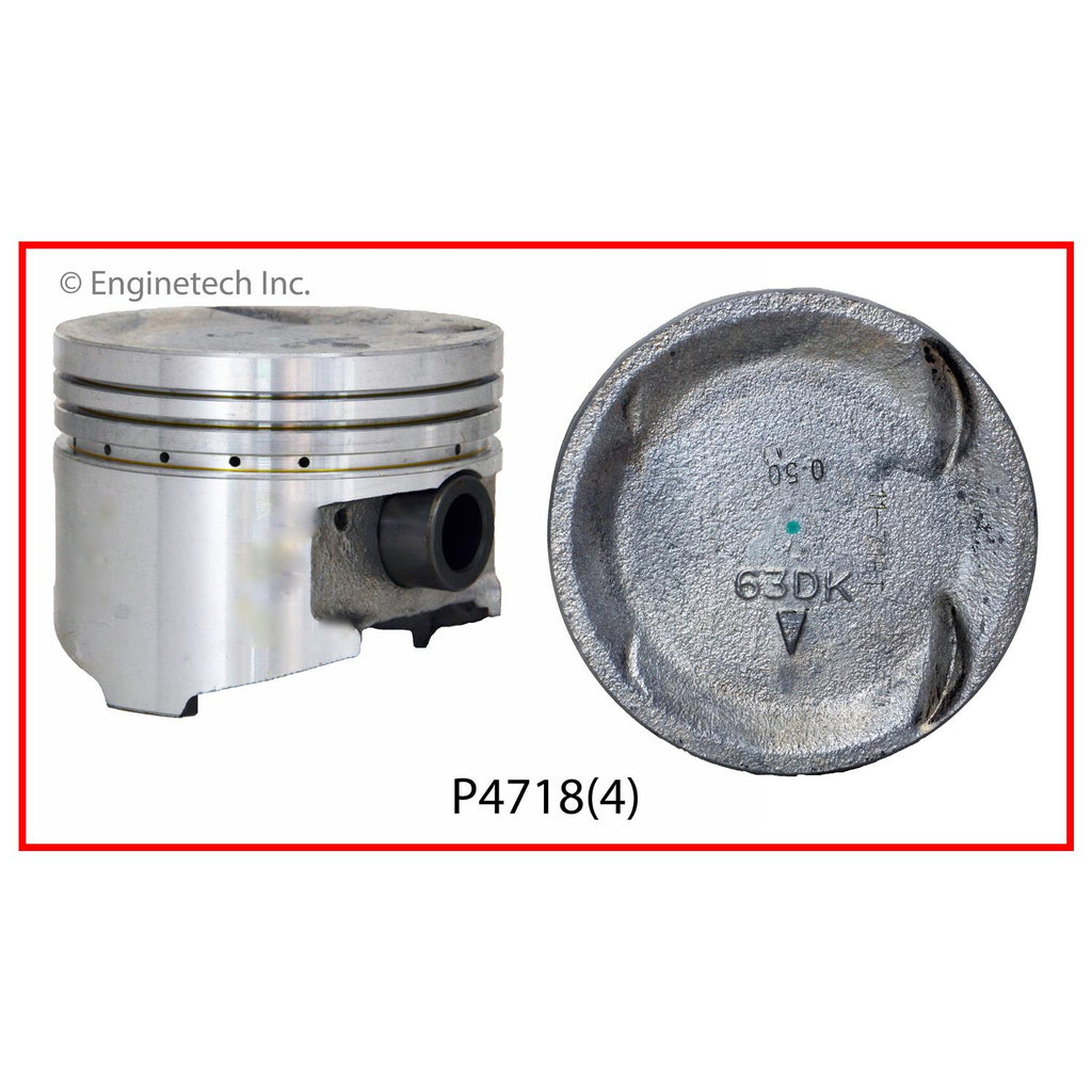 Enginetech P4718(4).50 Engine Piston Set Without Rings for Mitsubishi Eclipse 1993-1994