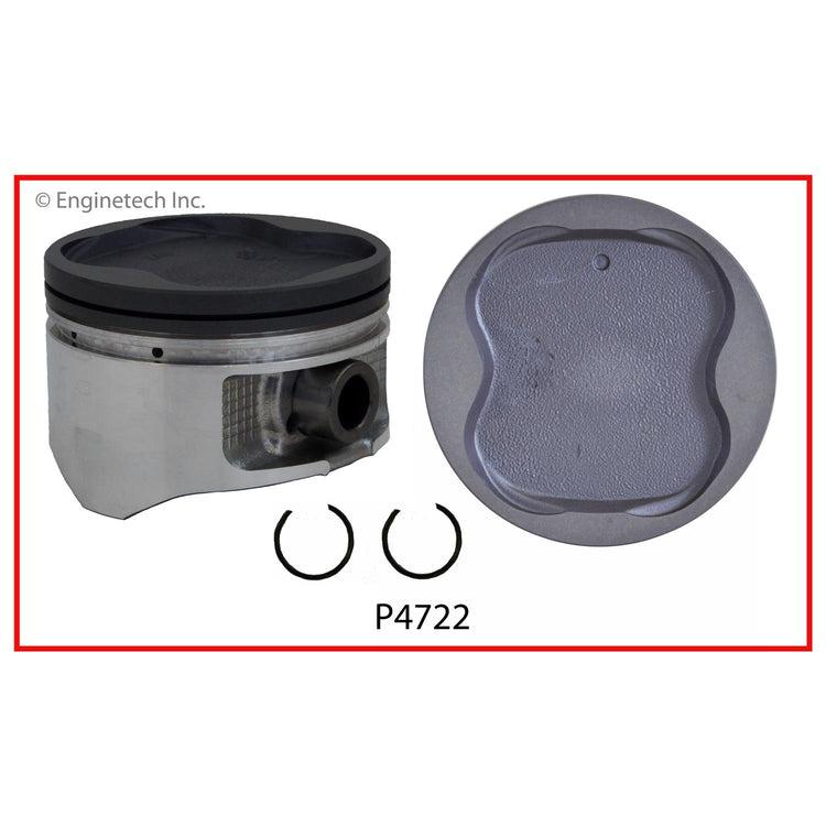 Enginetech P4722(1)STD Engine Single Piston Without Rings for Toyota Trucks and SUVs