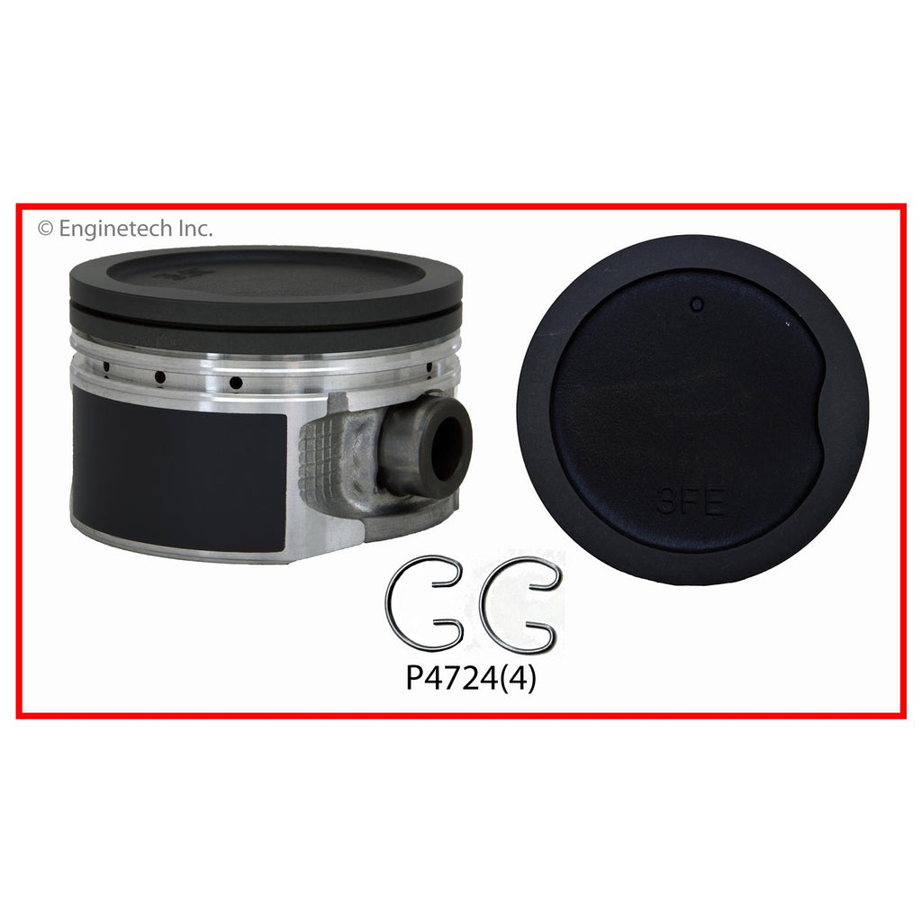 Enginetech P4724(4).50 Engine Piston Set Without Rings for Toyota 4Runner and T100