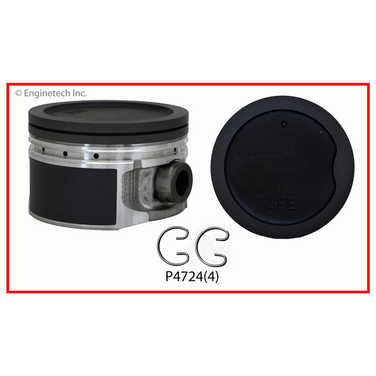 Enginetech P4724(4)STD Engine Piston Set Without Rings for Toyota Tacoma and 4Runner