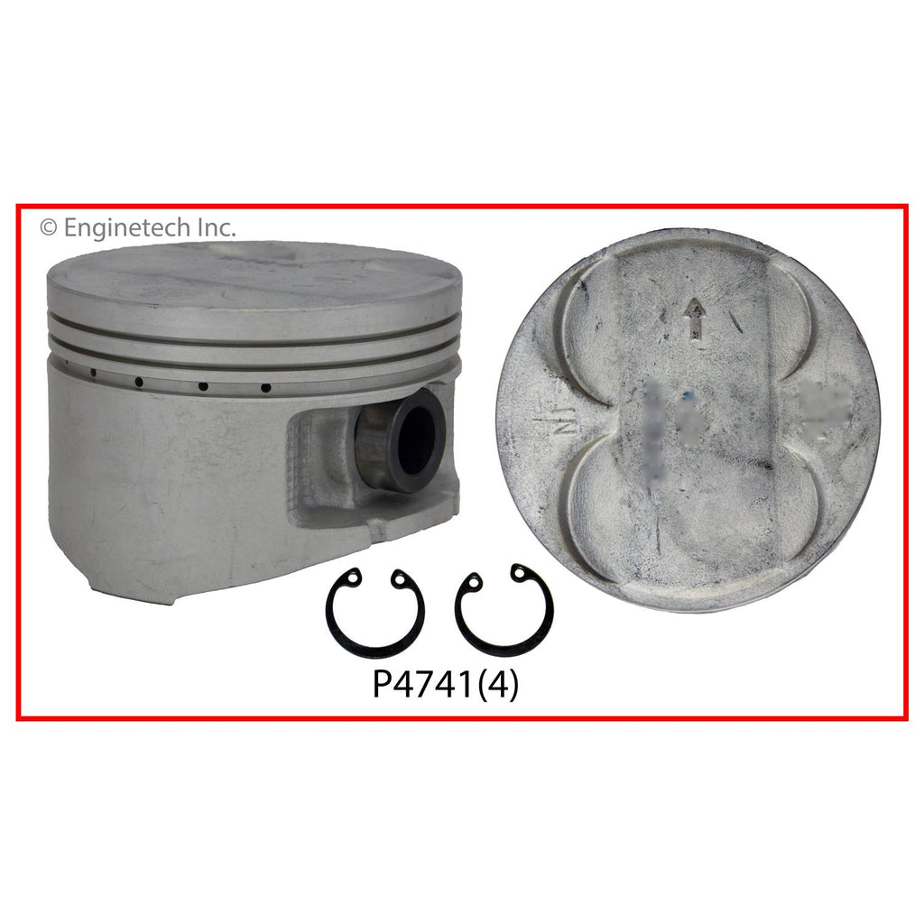 Enginetech P4741(4).50 Engine Piston Set Without Rings for Honda Prelude (1997-2001)
