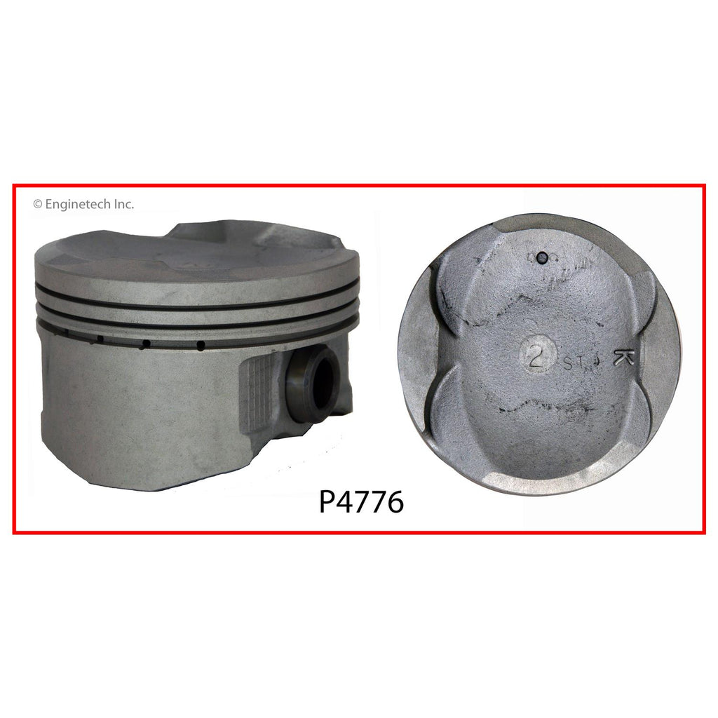 Enginetech P4776(4)STD Engine Piston Set Without Rings for Toyota Yaris and Scion Models
