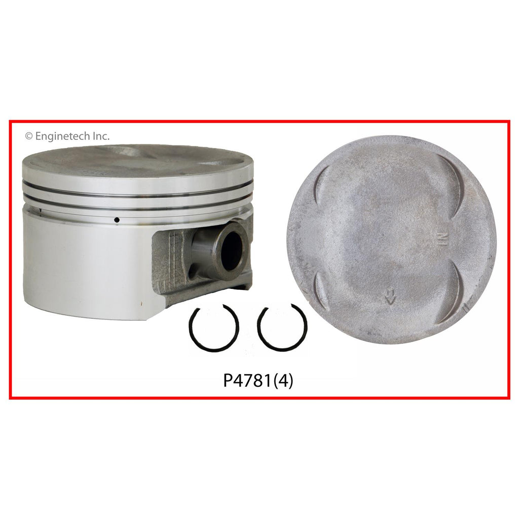 Enginetech P4781(4).50 Engine Piston Set Without Rings for Honda Accord (1998-2002)