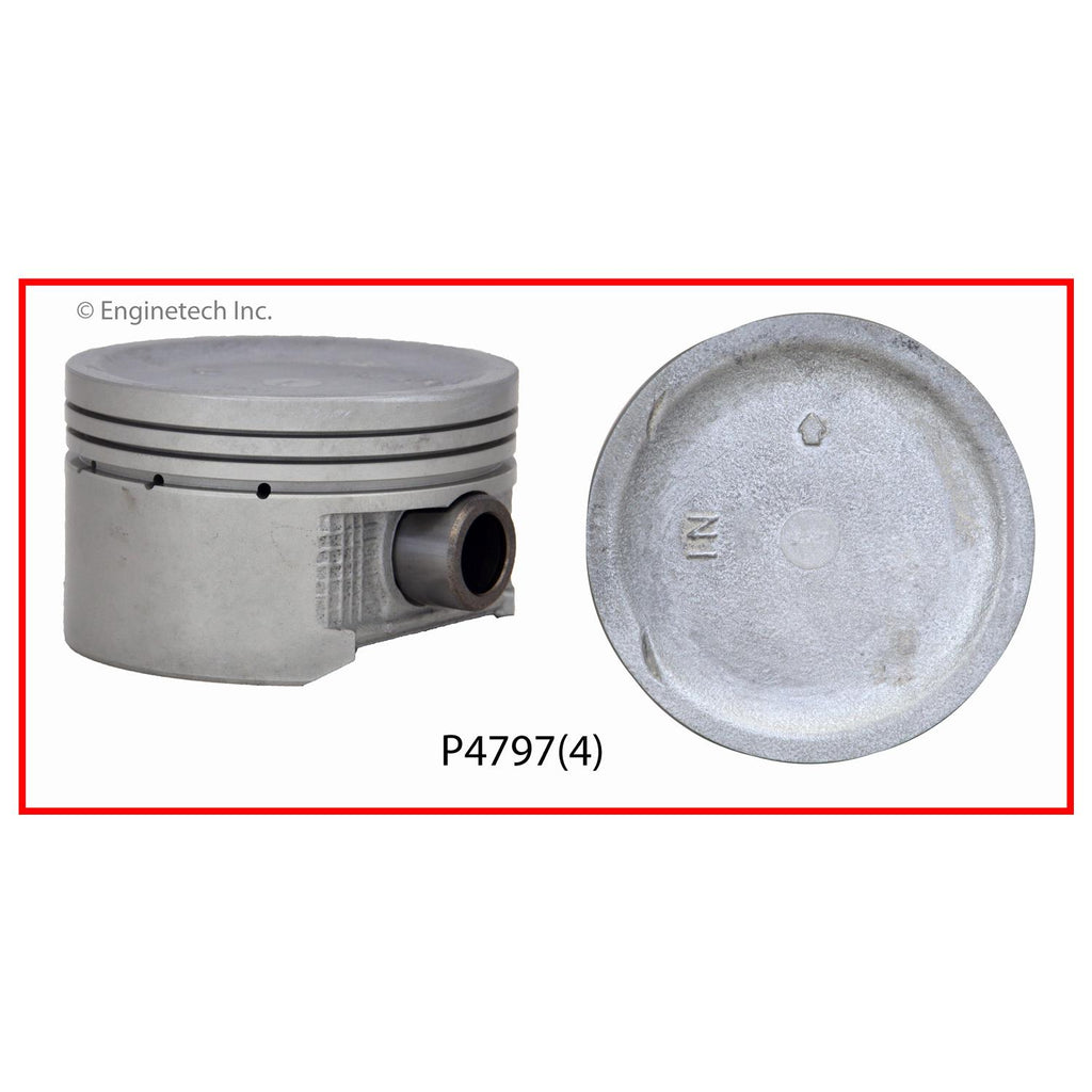 Enginetech P4797(4).50 Engine Piston Set Without Rings for Honda Civic 2001-2005