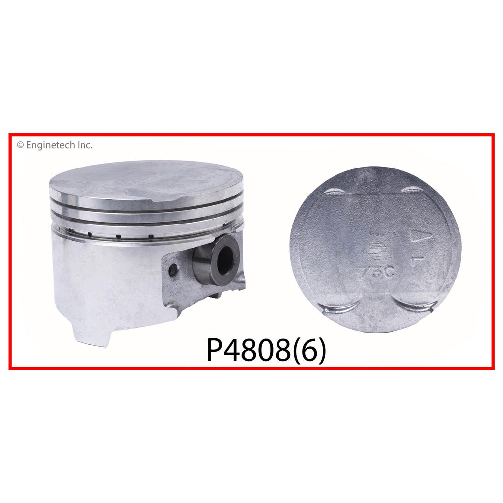 Enginetech P4808(6).75 Engine Piston Set Without Rings for Chrysler and Dodge Vehicles