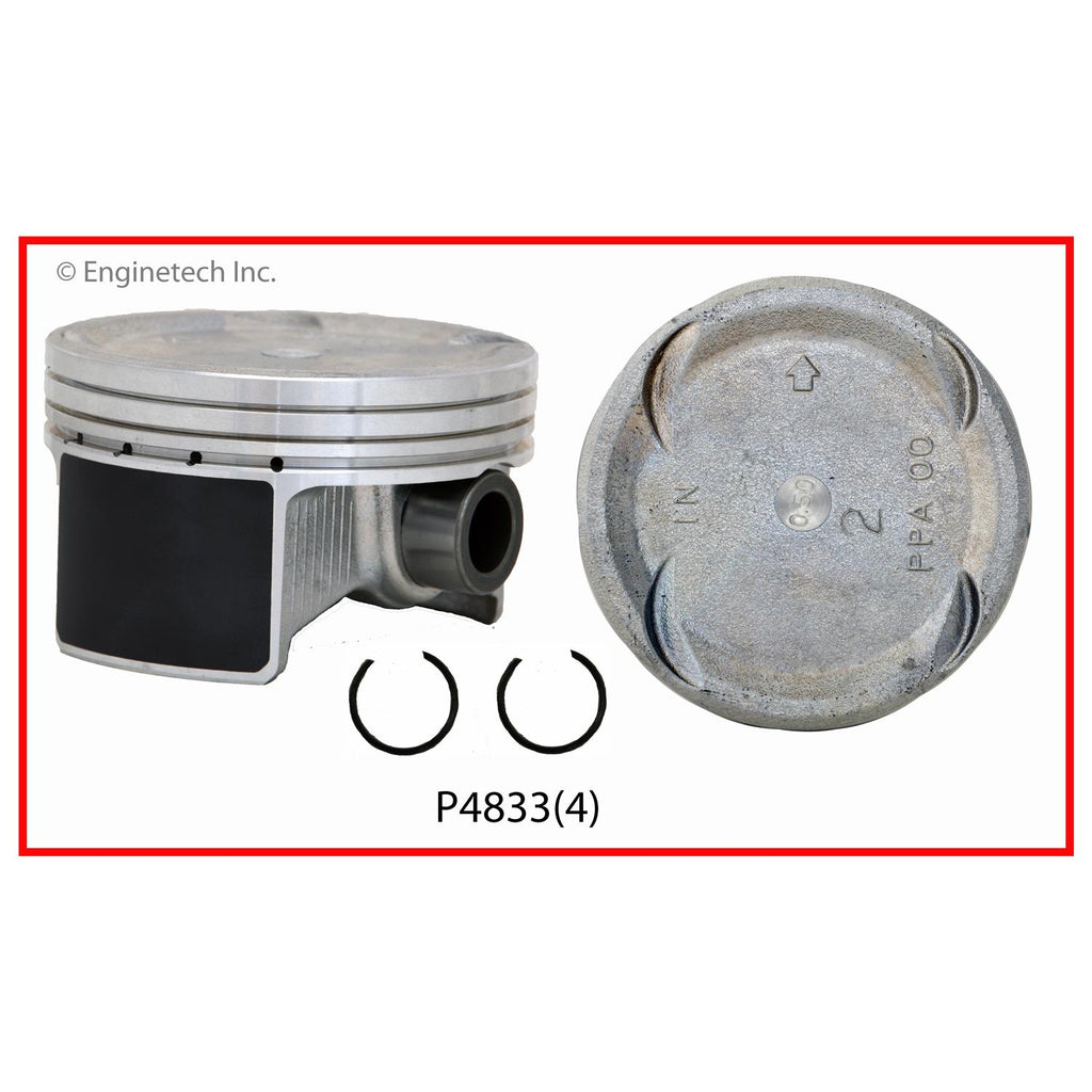 Enginetech P4833(4).50 Engine Piston Set Without Rings for Honda CR-V (2002-2006)