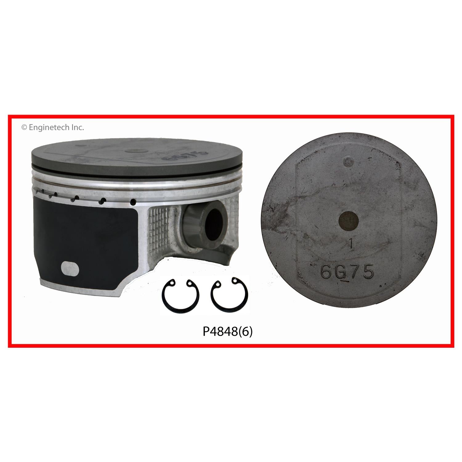Enginetech P4848(6).50 Engine Piston Set Without Rings for Mitsubishi ...