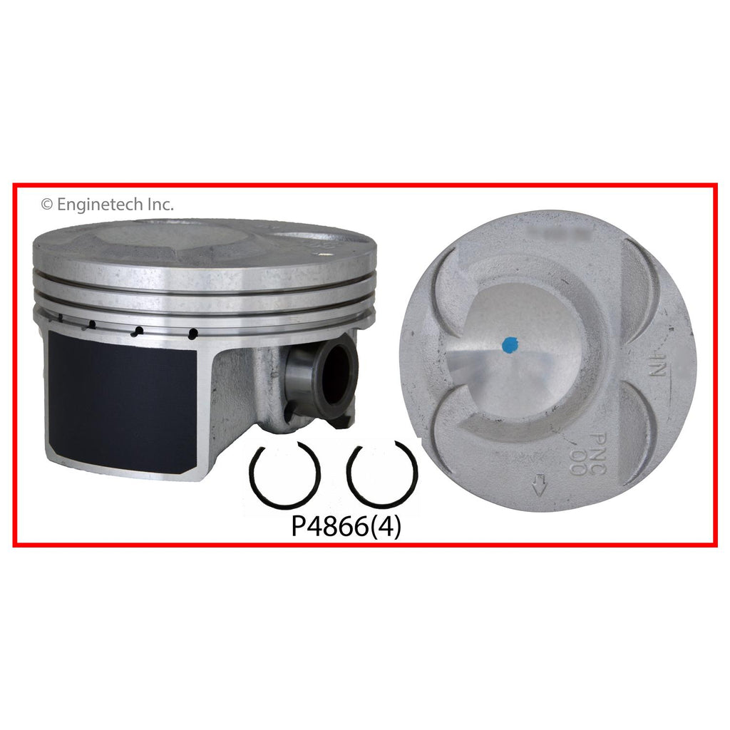 Enginetech P4866(4).50 Engine Piston Set Without Rings for Acura RSX (2002-2006)