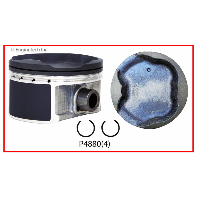 Enginetech P4880(4)STD Engine Piston Set without Rings for Toyota Tacoma and 4Runner