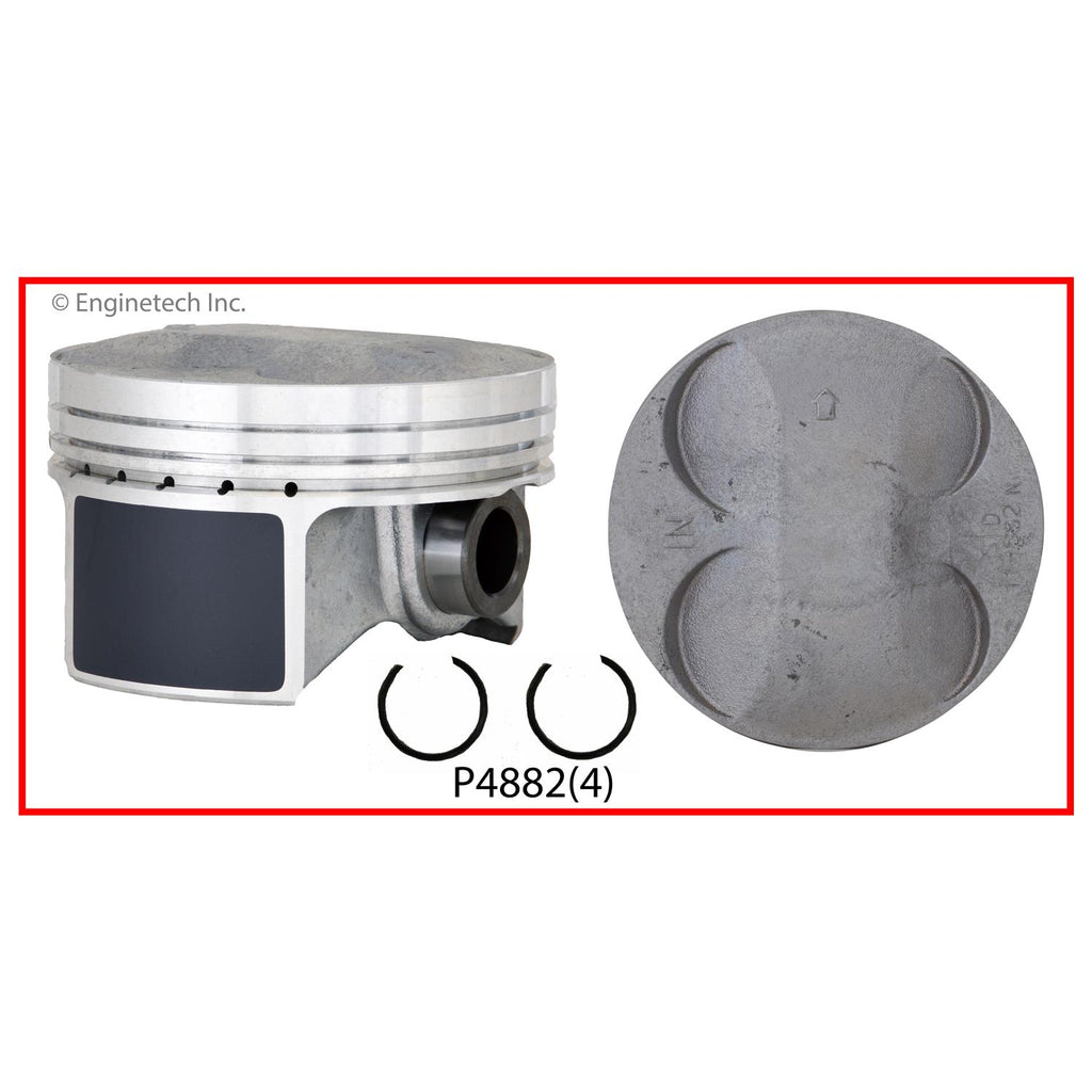 Enginetech P4882(4).50 Engine Piston Set Without Rings for Honda and Acura Models