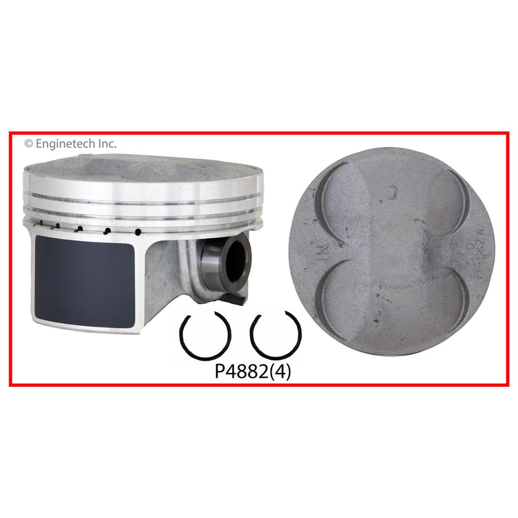 Enginetech P4882(4).50 Engine Piston Set Without Rings for Honda and Acura Models