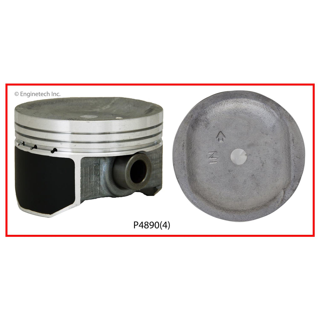 Enginetech P4890(4).50 Engine Piston Set Without Rings for 2007-2008 Honda Fit