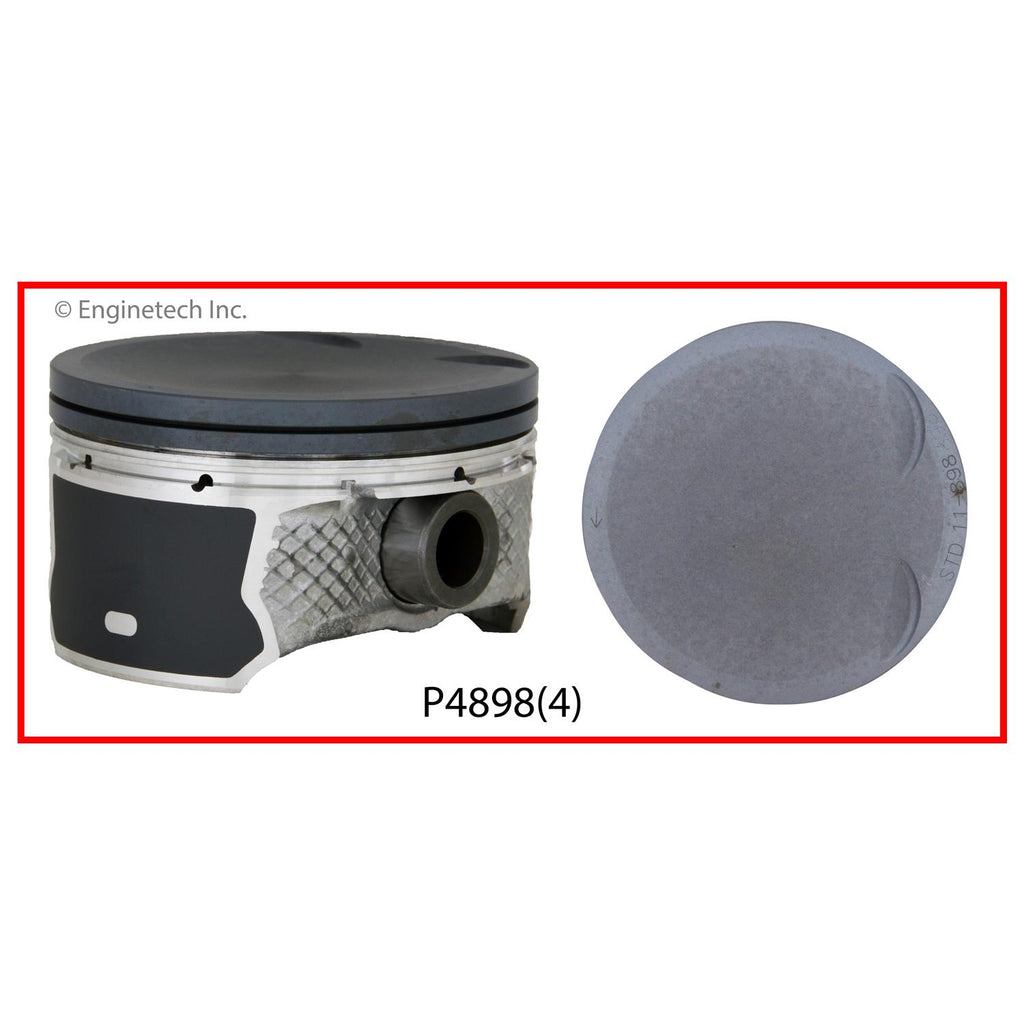 Enginetech P4898(4)STD Engine Piston Set Without Rings for Mazda 3 (2006-2013)