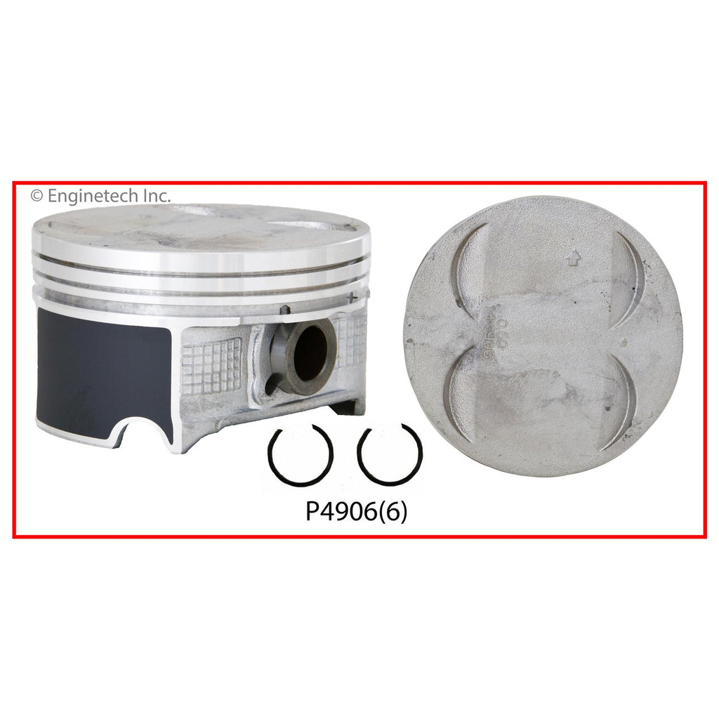 Enginetech P4906(6).50 Engine Piston Set Without Rings for Honda and Acura Vehicles