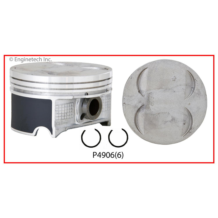 Enginetech P4906(6).50 Engine Piston Set Without Rings for Honda and Acura Vehicles