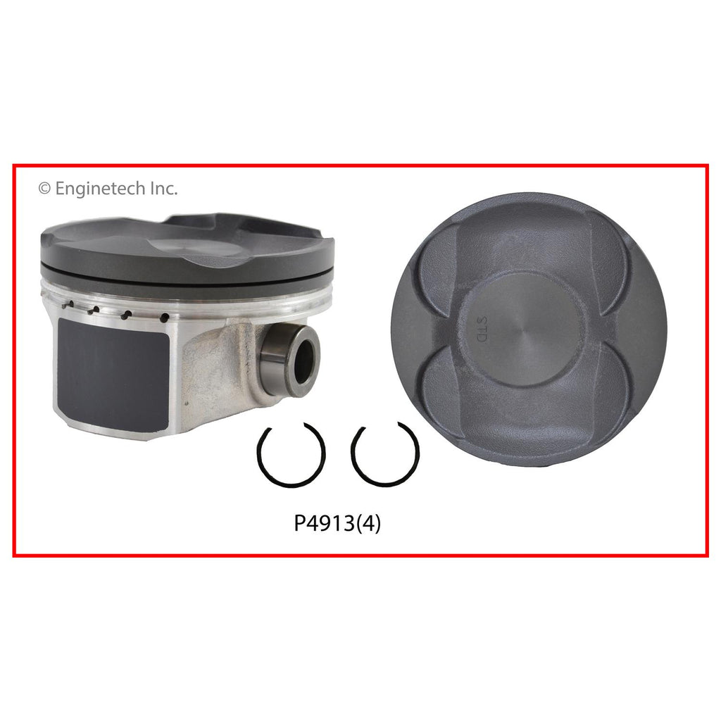 Enginetech P4913(4).50 Engine Piston Set Without Rings for 2012-2015 Toyota and Scion Models