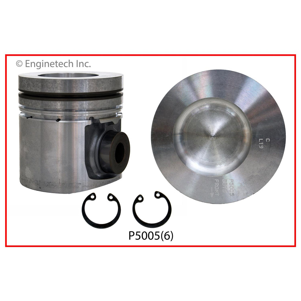 Enginetech P5005(6)STD Engine Piston Set Without Rings for Dodge D250, D350, W250, W350 (1989-1991)